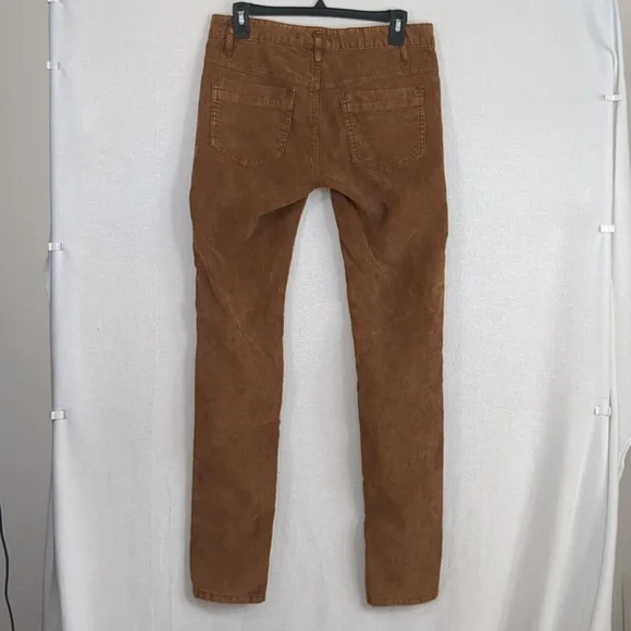 EUC Free People Corduroy Low Rise Skinny Jeans Size 28 Brown Soft Fabric - Picture 7 of 11